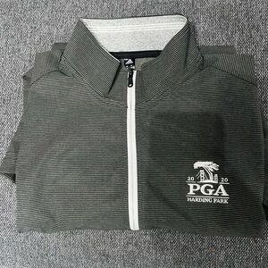 Adidas Black and Gray Striped Jacket ***PGA CHAMPIONSHIP***